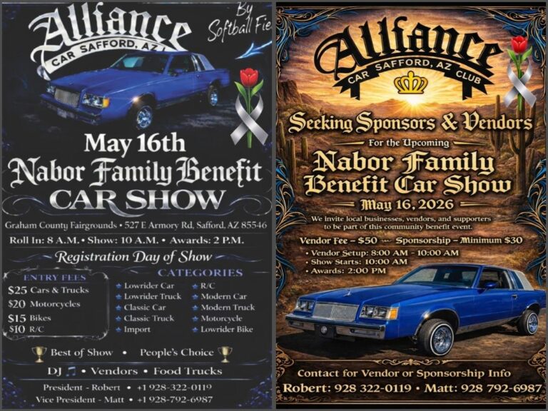 Flyer for Nabor Family Benefit Car Show