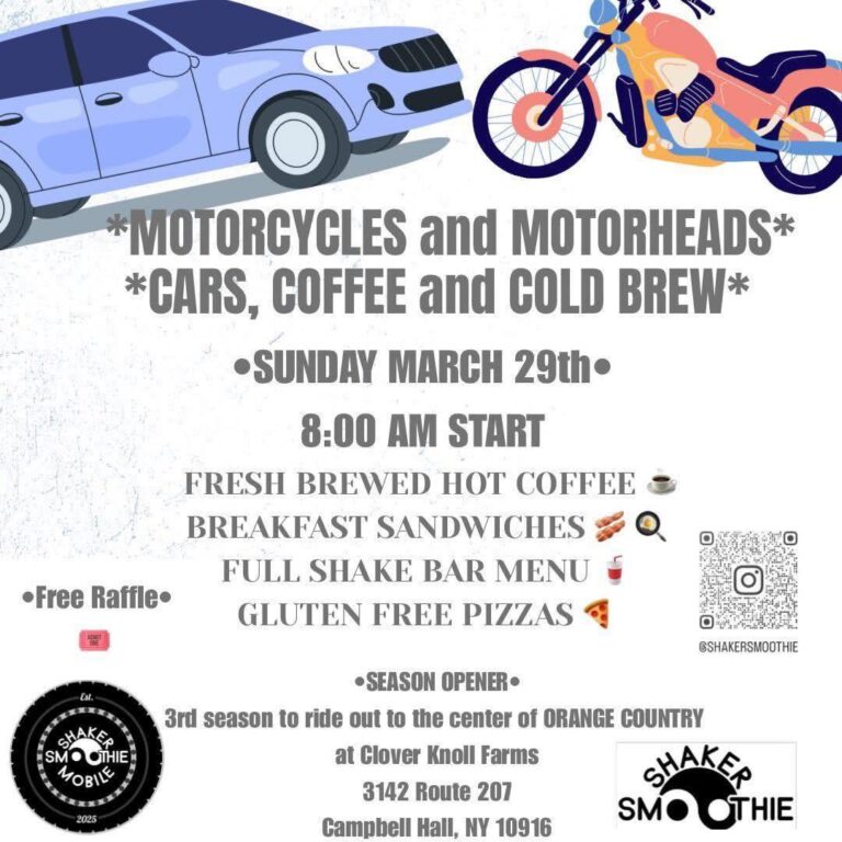 Flyer for Motorcycles And Motorheads Cars, Coffee And Cold Brew