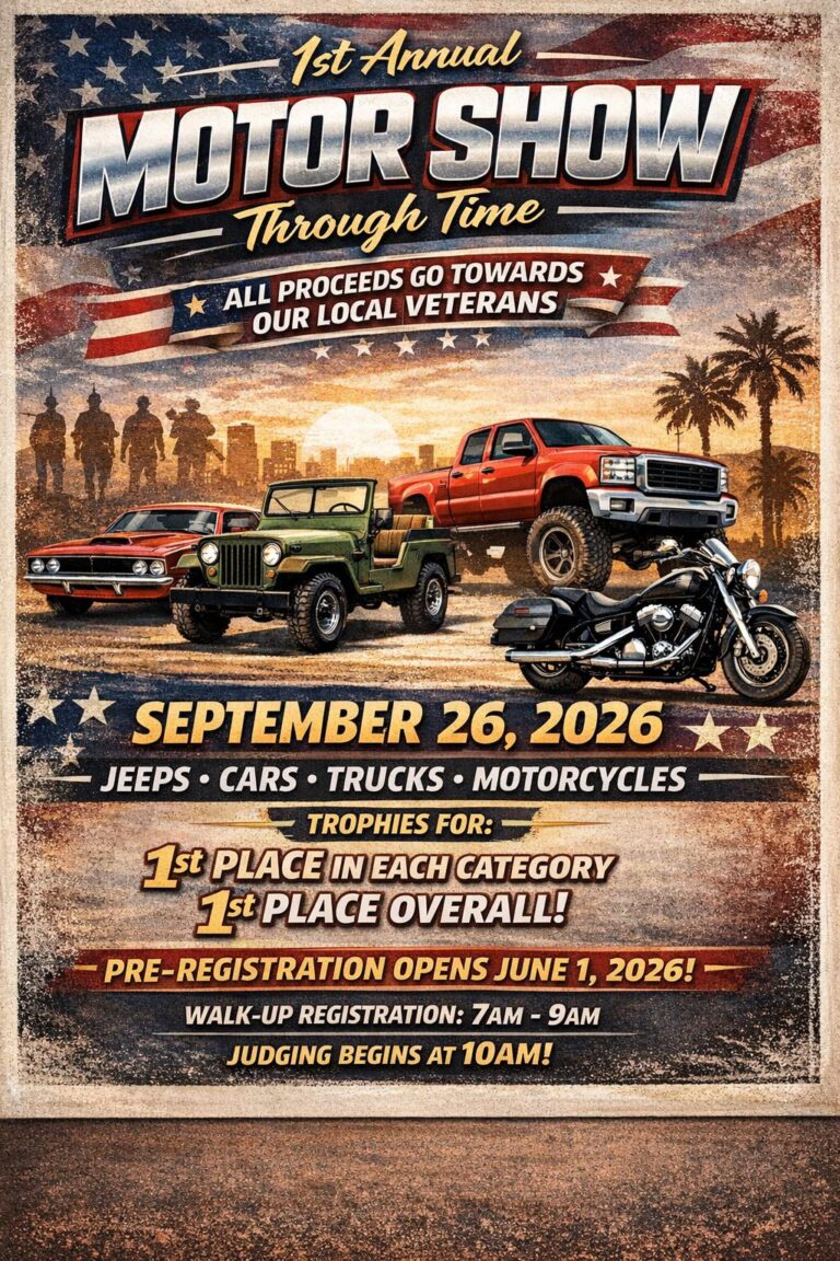 Flyer for 1st Annual Motor Show Through Time