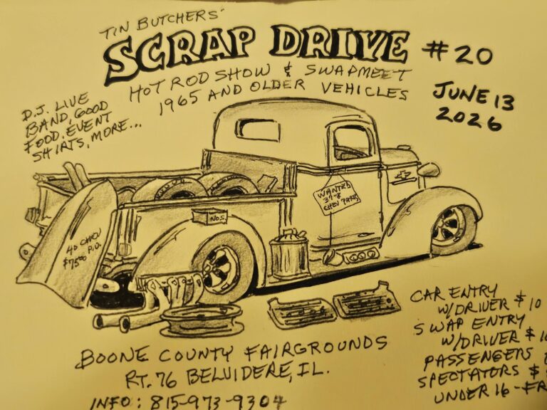 Flyer for Tin Butchers’ Scrap Drive #20