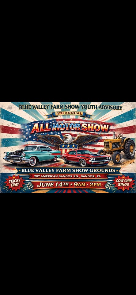 Flyer for 4th Annual Blue Valley Farm Show Youth Advisory All Motor Show