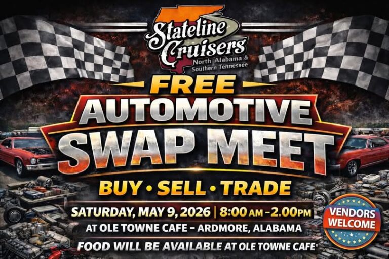 Flyer for Stateline Cruisers Free Automotive Swap Meet