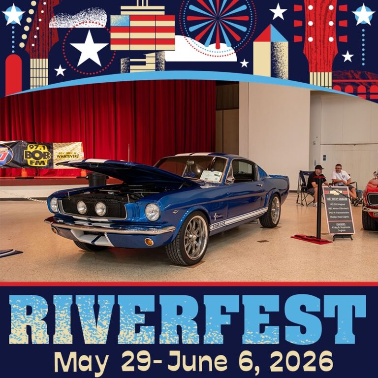 Flyer for Riverfest Classic Car Show