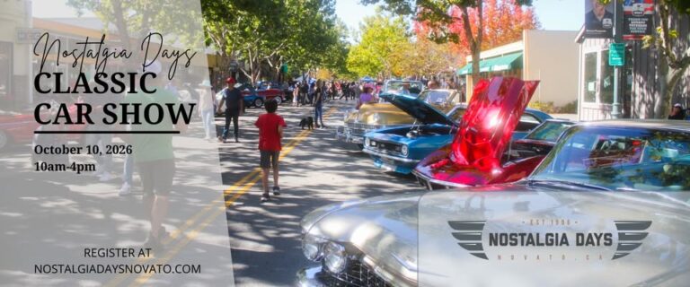 Flyer for 30th Annual Nostalgia Days Novato Classic Car Show
