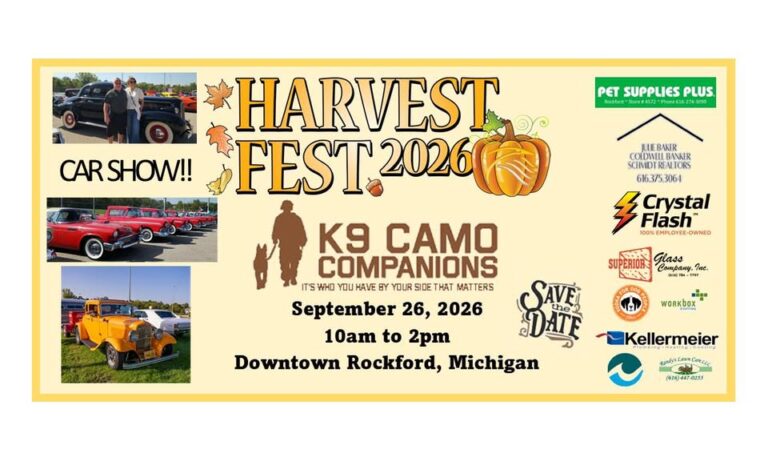 Flyer for Harvest Fest Car Show for K9 Camo Companions