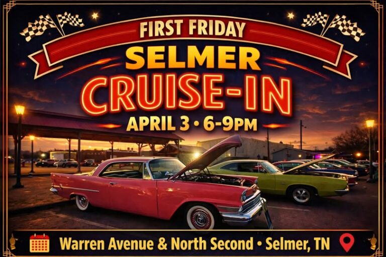 Flyer for First Friday Selmer Cruise-In