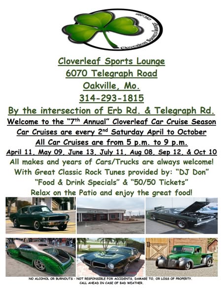 Flyer for 7th Annual Cloverleaf Car Cruise
