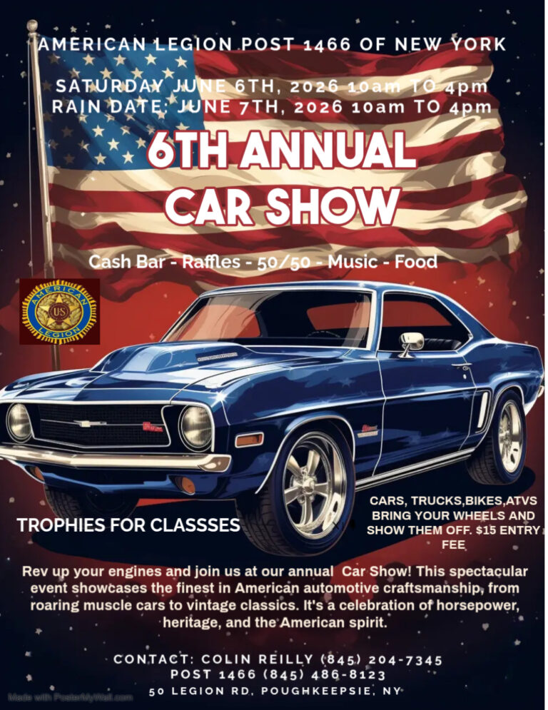 Flyer for American Legion Post 1466 6th Annual Car Show