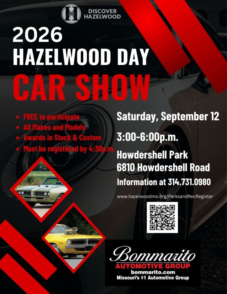 Flyer for 2026 Hazelwood Day Car Show