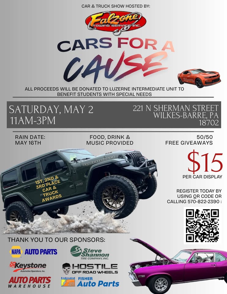 Falzones Cars for a Cause Car Show – Wilkes-Barre, PA | CarCruiseFinder