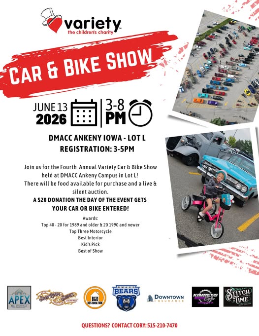 Flyer for Fourth Annual Variety Car & Bike Show