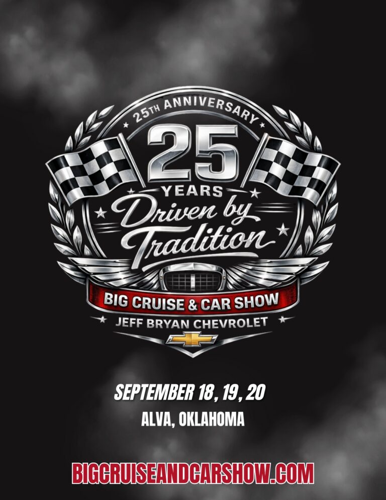 Flyer for Jeff Bryan Chevrolet 25th Anniversary Big Cruise & Car Show