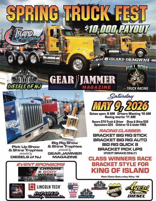 Flyer for Island Dragway Spring Truck Fest
