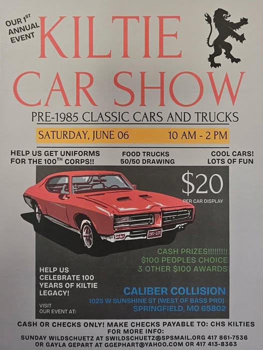 Flyer for Kiltie Car Show