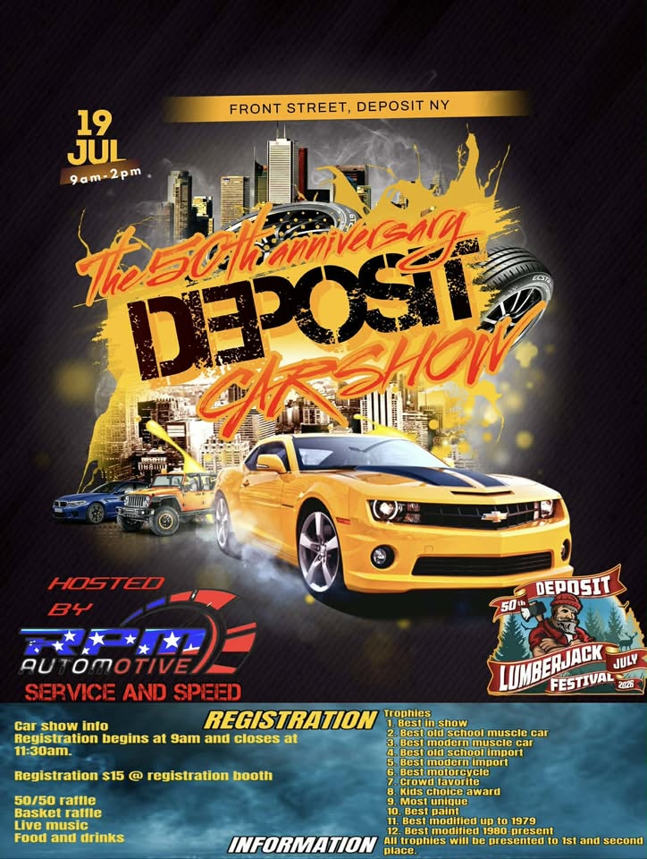 Flyer for The 1st Annual Deposit Car Show