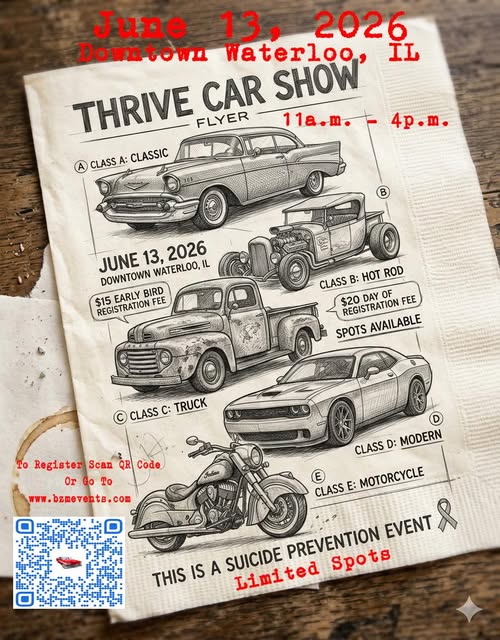 Flyer for Thrive Car Show