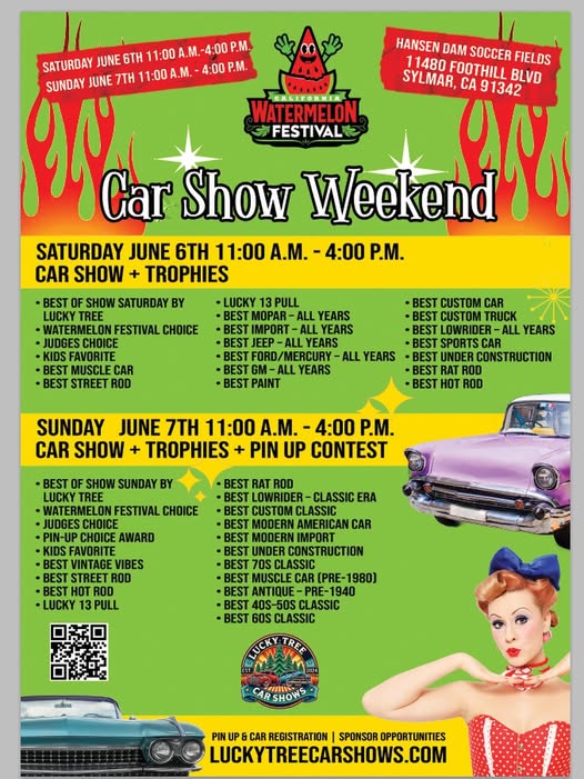 Flyer for Watermelon Festival Car Show Weekend