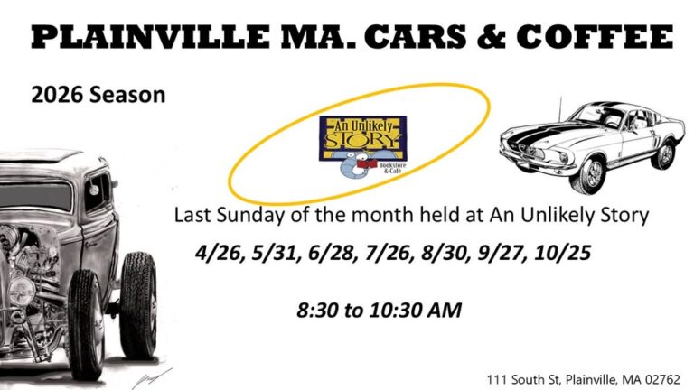 Flyer for Plainville MA. Cars & Coffee