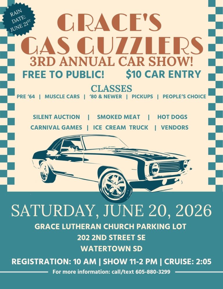 Flyer for Grace’s Gas Guzzlers 3rd Annual Car show