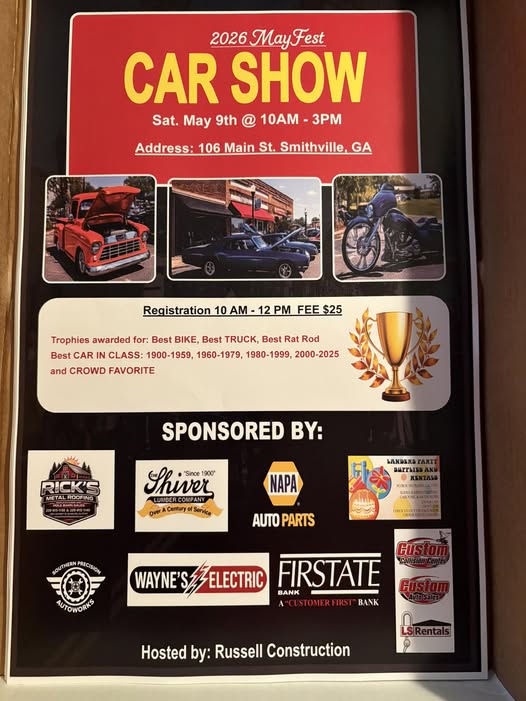 Flyer for 2026 MayFest CAR SHOW