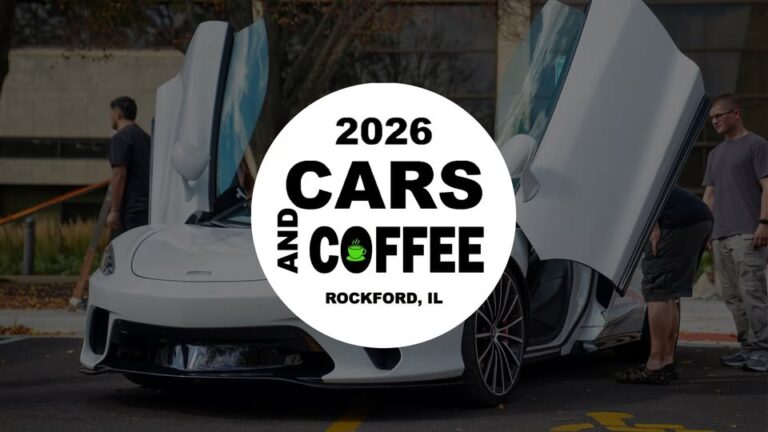 Flyer for Cars and Coffee Rockford