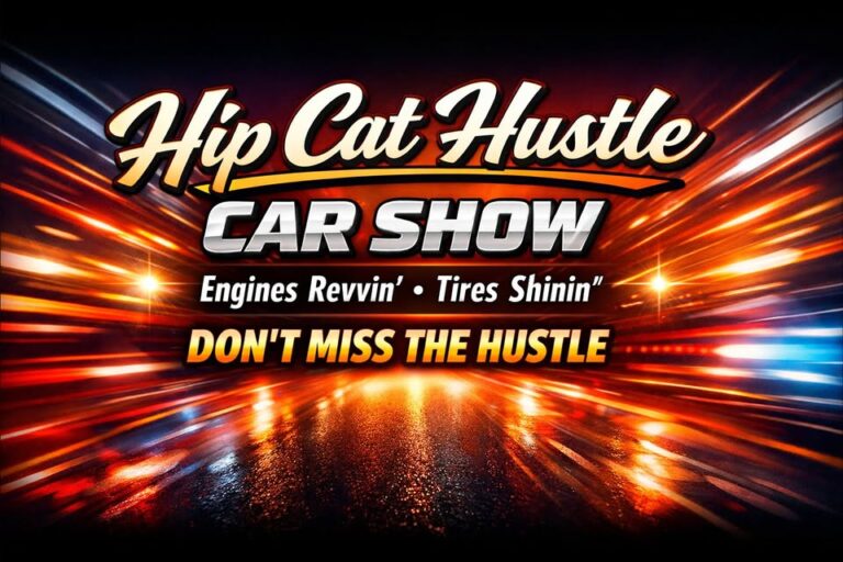 Flyer for Hip Cat Hustle Car Show