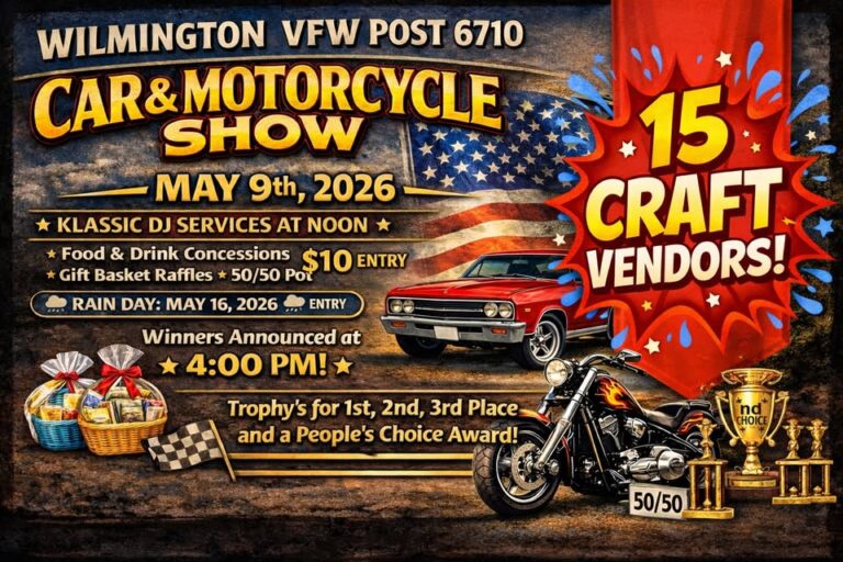 Flyer for Wilmington VFW Car and Bike Show