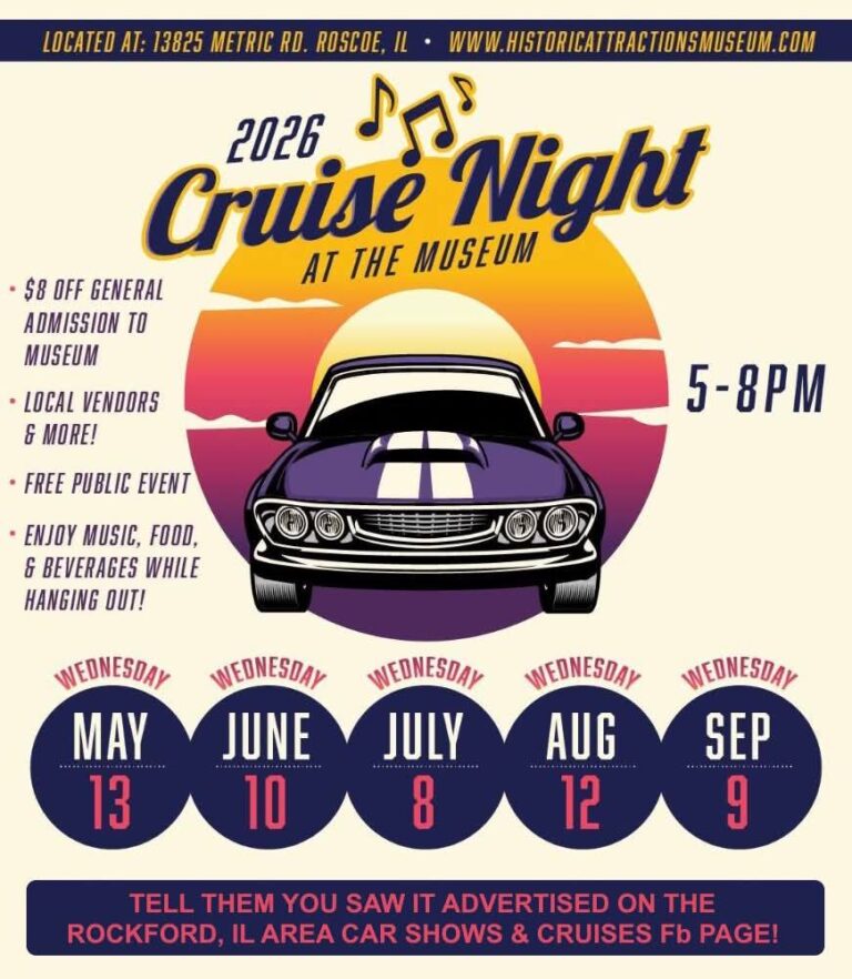 Flyer for 2026 Cruise Night At The Museum