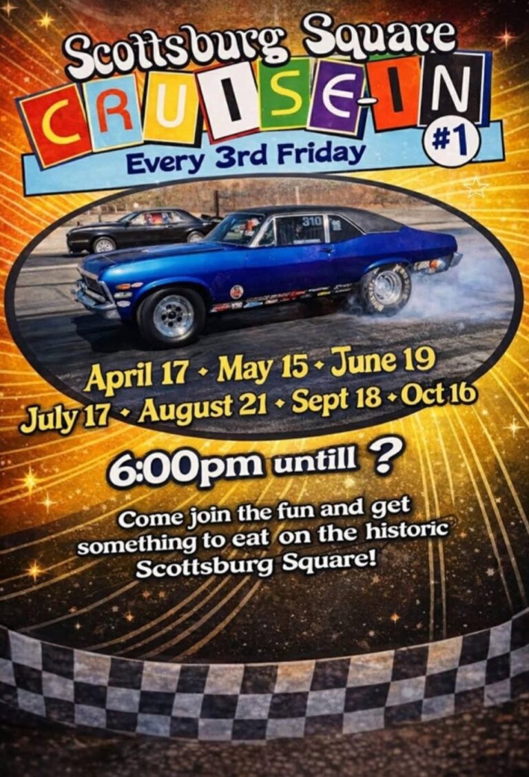 Flyer for Scottsburg Square Cruise-In