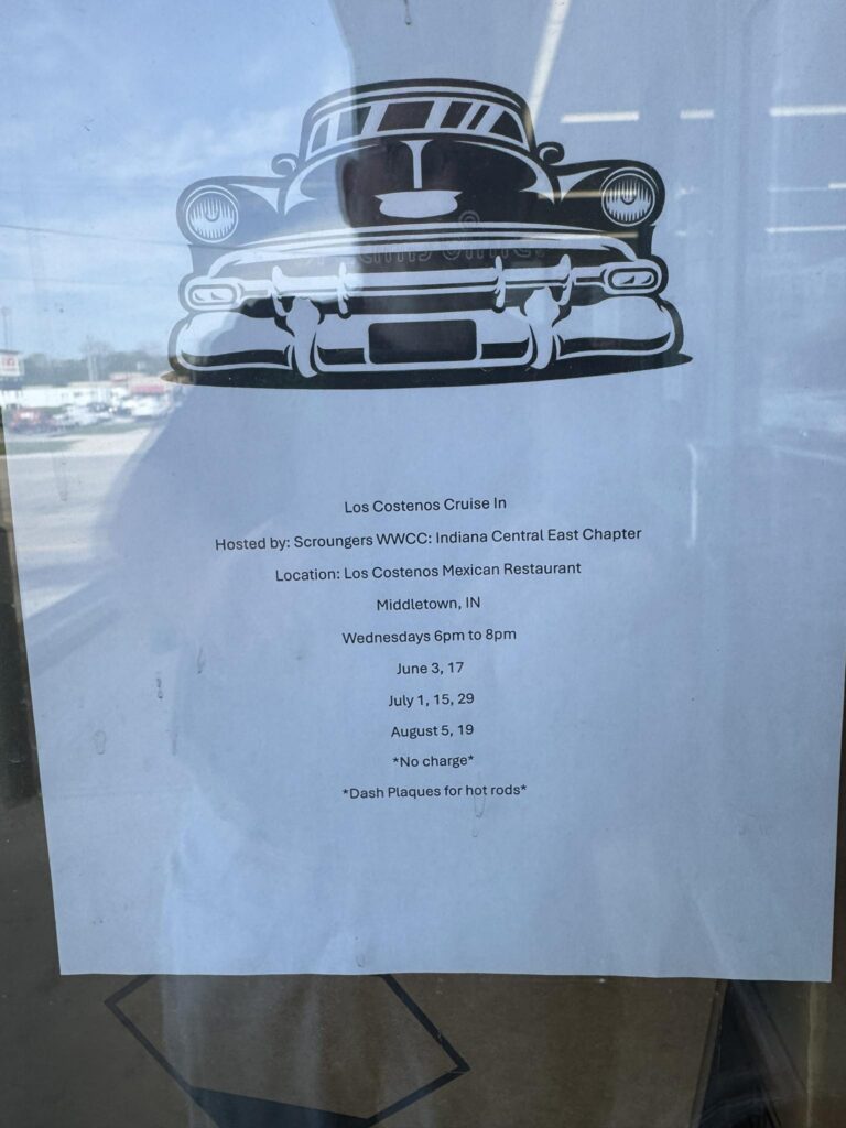 Flyer for Los Costenos Cruise In