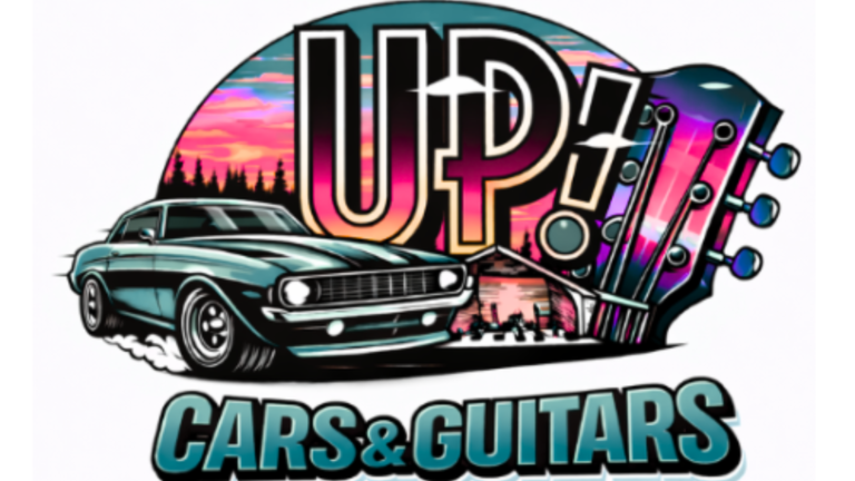 Flyer for Cars & Guitars -UPT Broadbelt Classic Car Show
