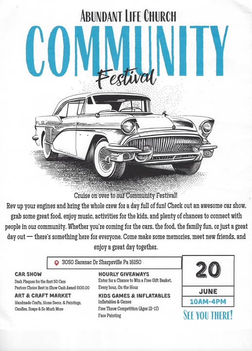 Flyer for Abundant Life Church Community Festival