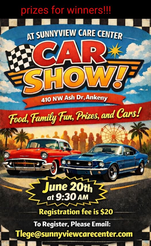 Flyer for At Sunnyview Care Center Car Show