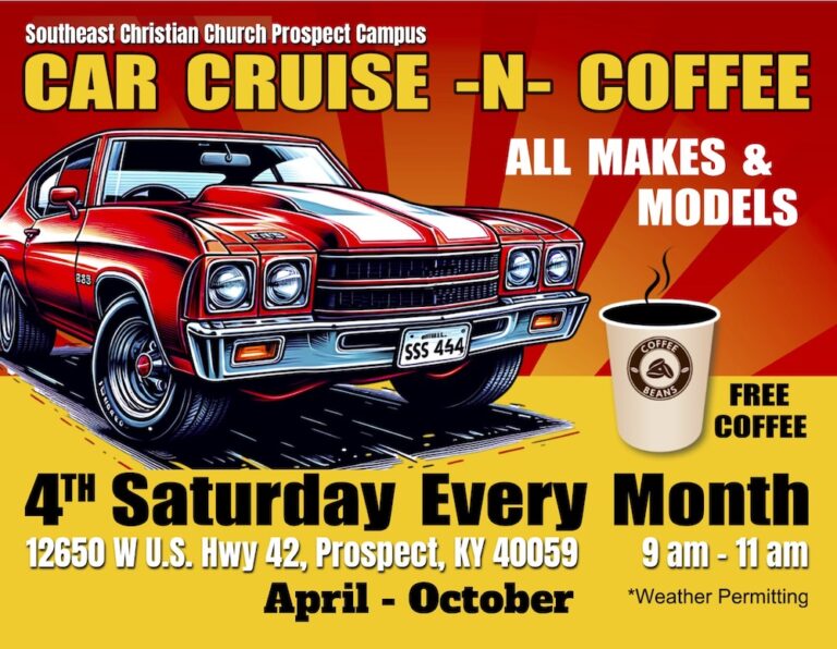 Flyer for Southeast Christian Church Car Cruise -N- Coffee