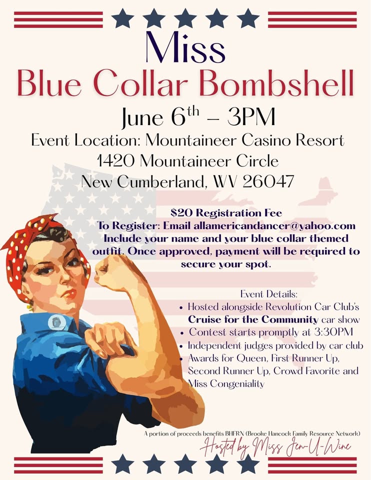 Flyer for Blue Collar Bombshell Pinup Contest