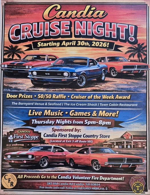 Flyer for Candia Cruise Night!