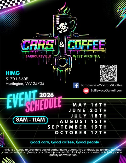 Flyer for Cars & Coffee Barboursville