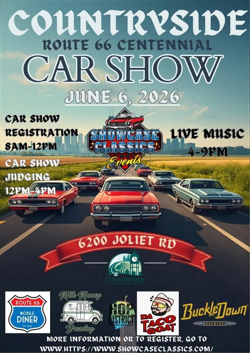 Flyer for Countryside Route 66 Centennial Car Show