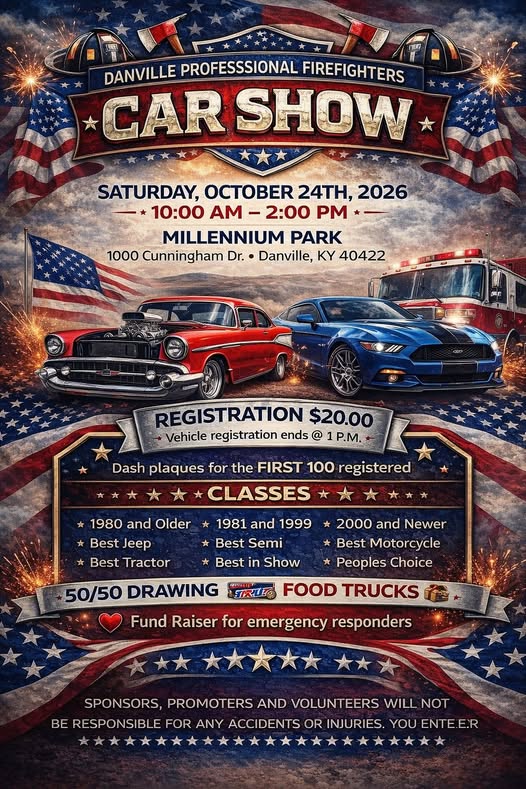Flyer for Danville Professional Firefighters Car Show