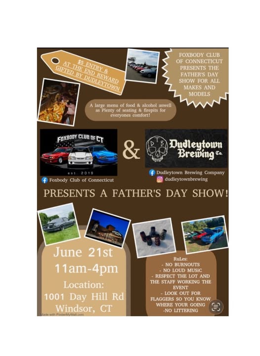Flyer for Foxbody Club Of Connecticut Presents A Father’s Day Show!