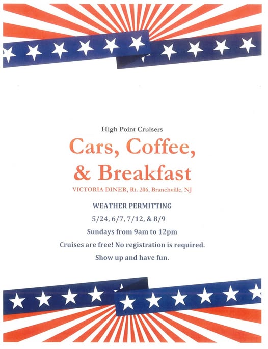 Flyer for High Point Cruisers Cars, Coffee, & Breakfast