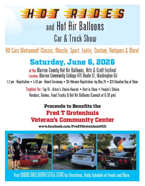 Flyer for HOT RIDES and Hot Air Balloons Car & Truck Show
