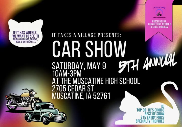 Flyer for It Takes A Village Presents: Car Show