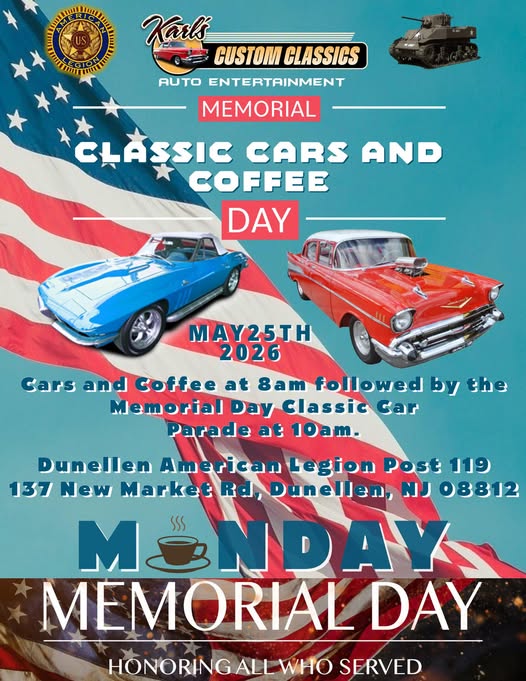Karl's Custom Classics Memorial Classic Cars And Coffee Day – Dunellen ...