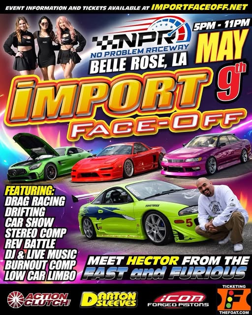 Flyer for No Problem Raceway Import Face-Off