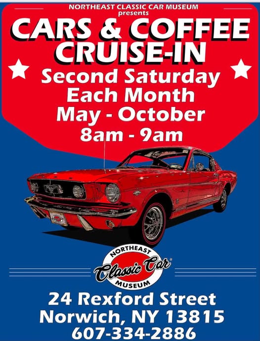 Flyer for Northeast Classic Car Museum Cars & Coffee Cruise-In