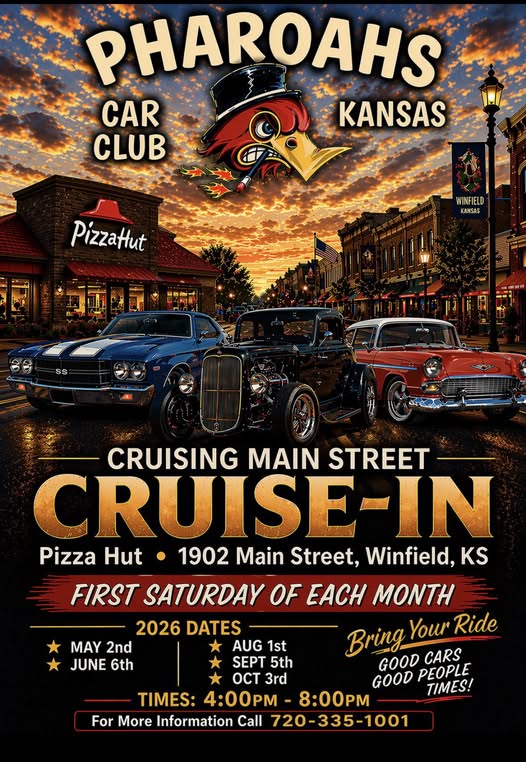 Flyer for Pharoahs Car Club Cruising Main Street Cruise-In