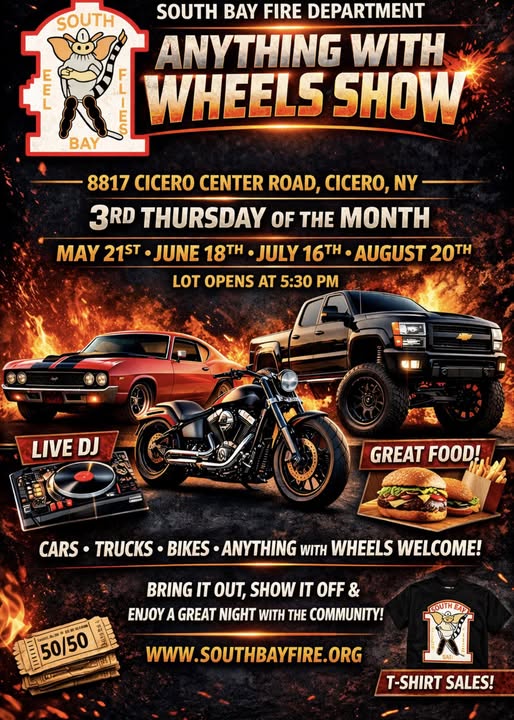 Flyer for South Bay Fire Department Anything With Wheels Show