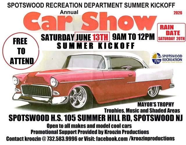 Flyer for Spotswood Recreation Department Annual Car Show