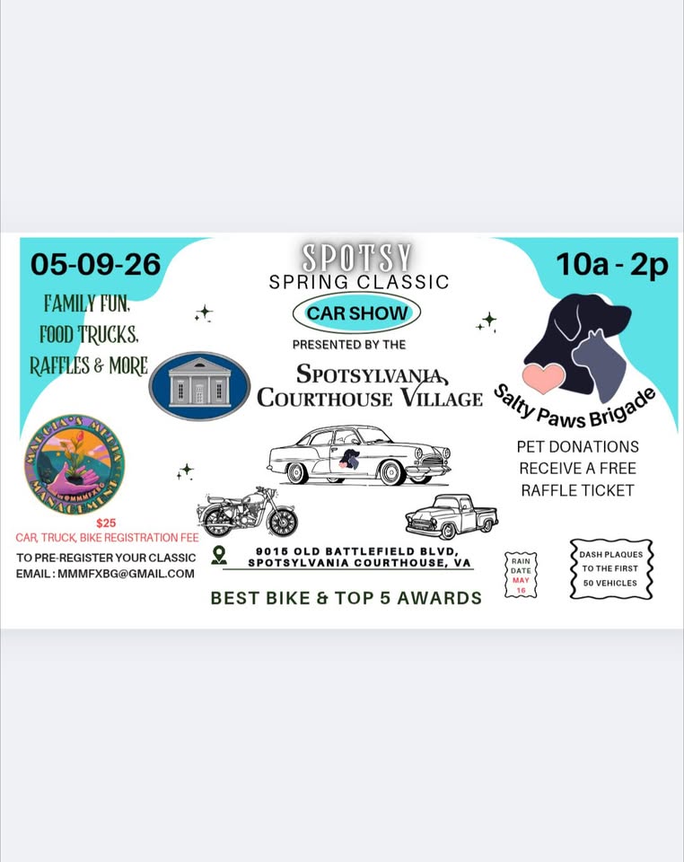 Flyer for Spotsy Spring Classic Car Show